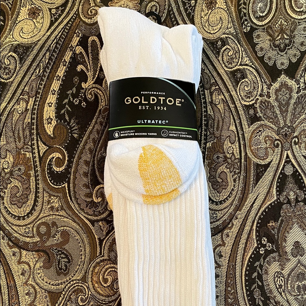 NWT Gold Toe Over-The-Calf White Cotton Rich Socks For Men or Women. 3 pairs 🏝️ - Picture 2 of 9
